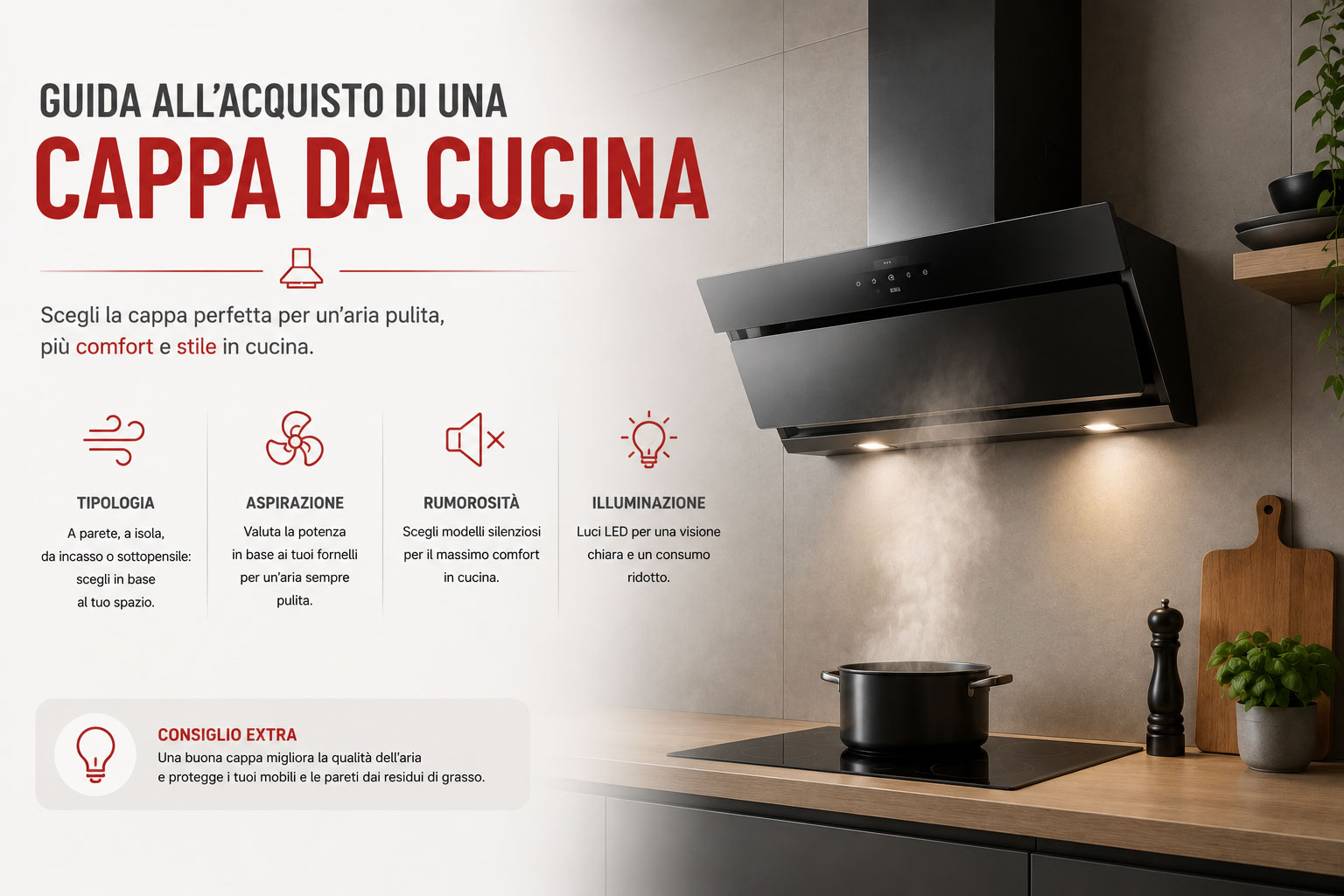 Guida all'acquisto di una Cappa da Cucina